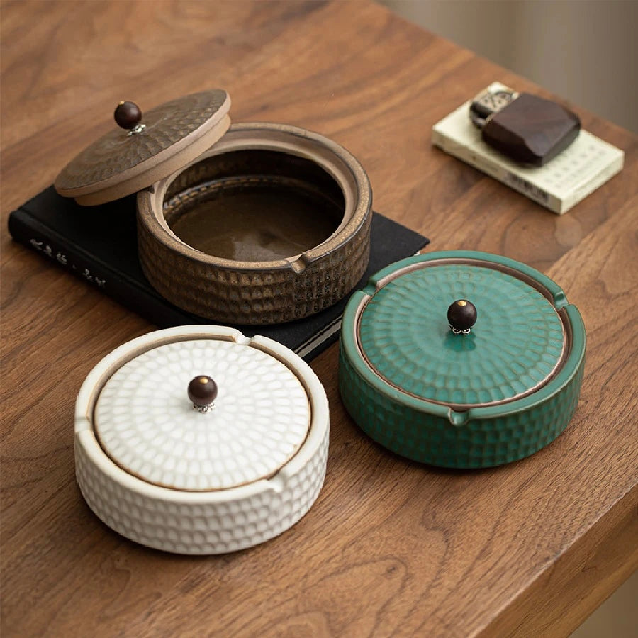 Lidded Ceramic Ashtray