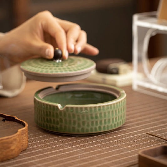 Lidded Ceramic Ashtray